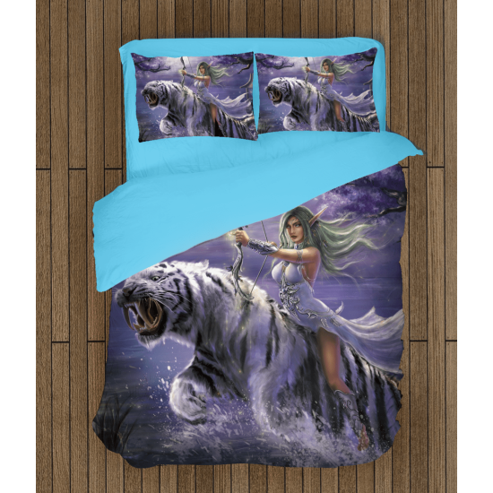 Povlečení na postel - Female Elf Tiger Warcraft