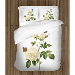 Kvalitní povlečení - White Rose And Butterflies