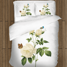 Kvalitní povlečení - White Rose And Butterflies