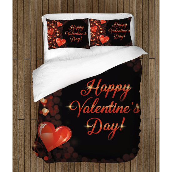 Povlečení pro páry - Happy Valentine Day Black
