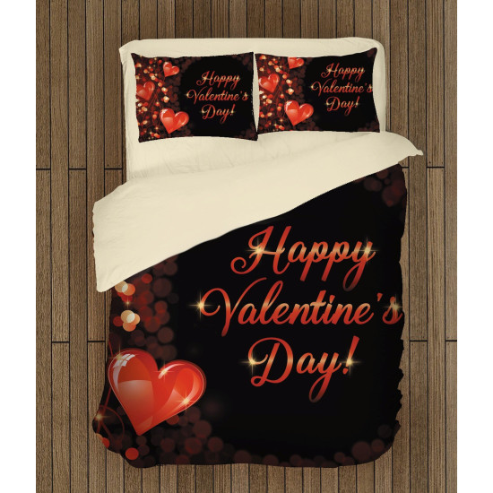 Povlečení pro páry - Happy Valentine Day Black