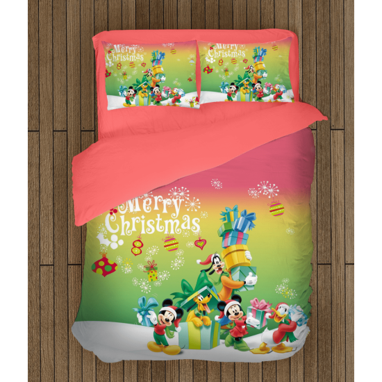 Vánoční  moderní povlečení - Mickey Mouse Christmas