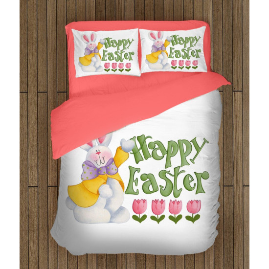 Velikonoční povlečení na polštáře - Rabbit Happy Easter