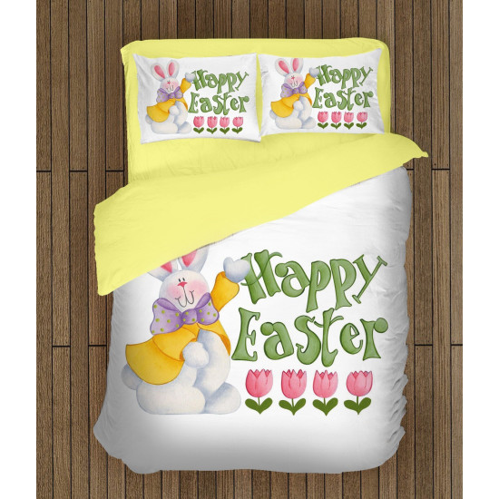 Velikonoční povlečení na polštáře - Rabbit Happy Easter