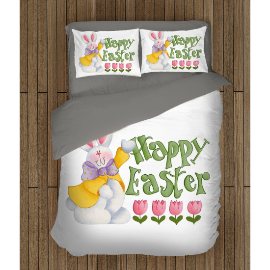 Velikonoční povlečení na polštáře - Rabbit Happy Easter