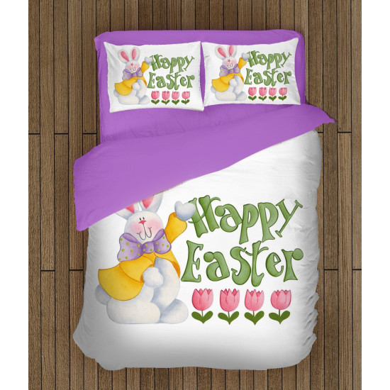 Velikonoční povlečení na polštáře - Rabbit Happy Easter