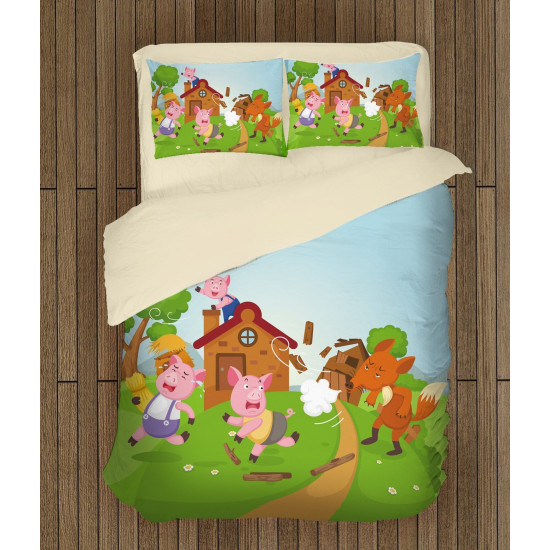 3D dětské povlečení - Three Little Pigs
