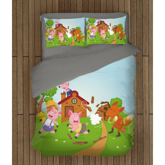 3D dětské povlečení - Three Little Pigs