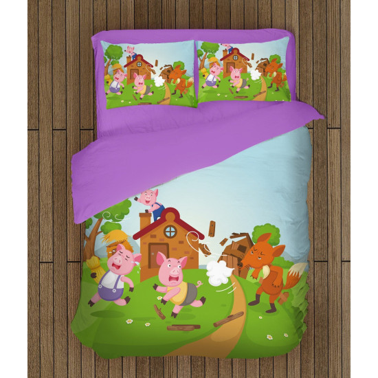 3D dětské povlečení - Three Little Pigs