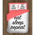 Povlečení černobílé - Eat Sleep Repeat