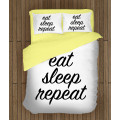 Povlečení černobílé - Eat Sleep Repeat