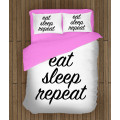 Povlečení černobílé - Eat Sleep Repeat