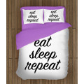 Povlečení černobílé - Eat Sleep Repeat