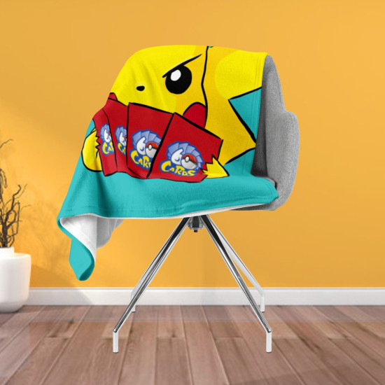 Teplá dětská deka - Pokémon Pikachu Cards