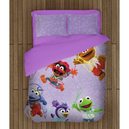 Fialové dětské povlečení - Muppet Babies