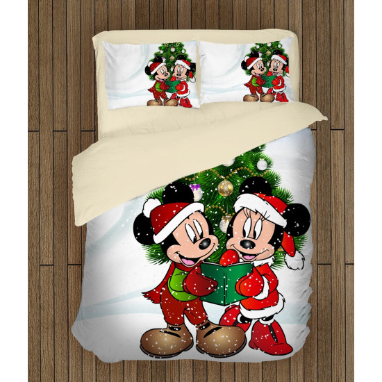 Vánoční povlečení dětské - Christmas Minnie and Mickey