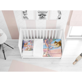 Povlečení do dětské postýlky - Barbie Princesses