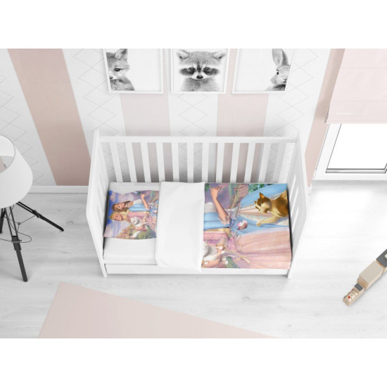 Povlečení do dětské postýlky - Barbie Princesses