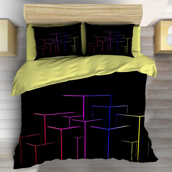3D povlečení na postel - Digital neon