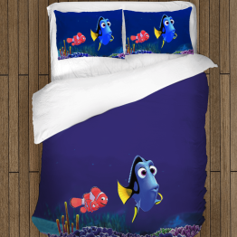 Tmavě modré povlečení s přikrývkou- Finding Dory
