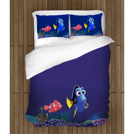 Tmavě modré povlečení s přikrývkou- Finding Dory