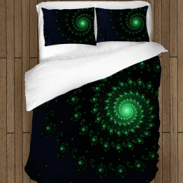 3D povlečení s přikrývkou - Green Spiral