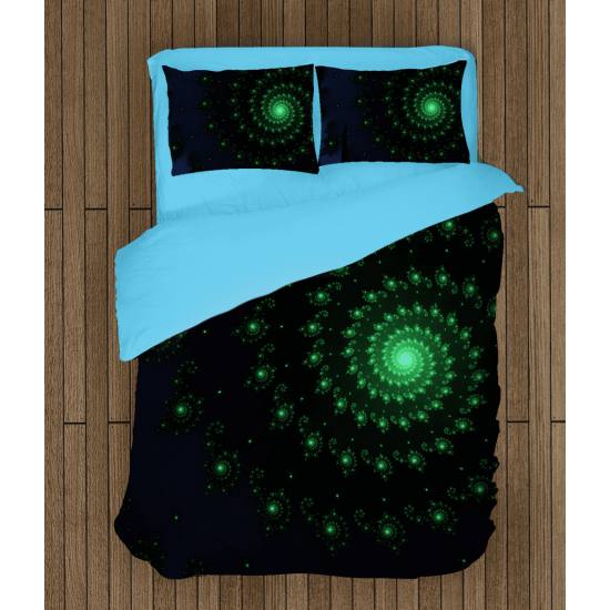 3D povlečení s přikrývkou - Green Spiral