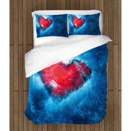 3D povlečení s přikrývkou srdíčka - Ice Heart