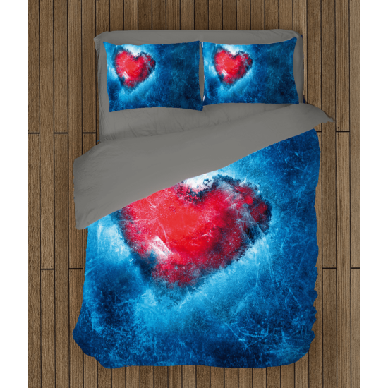 3D povlečení s přikrývkou srdíčka - Ice Heart