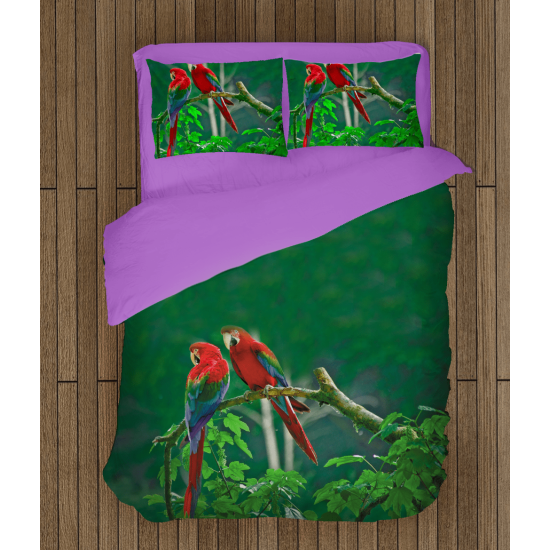 3D povlečení s přikrývkou - Parrots