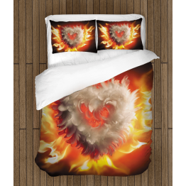 3D povlečení s přikrývkou - Burning heart