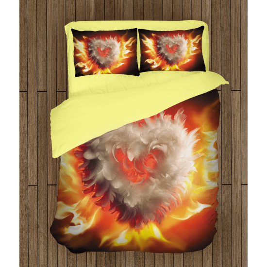 3D povlečení s přikrývkou - Burning heart