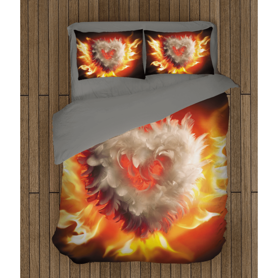 3D povlečení s přikrývkou - Burning heart
