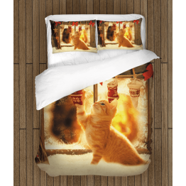 Povlečení s přikrývkou - Christmas Kitten