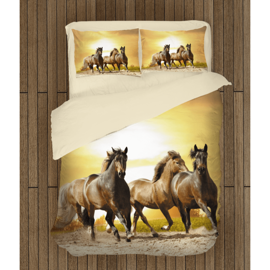 3D povlečení s přikrývkou - Horse Sunset