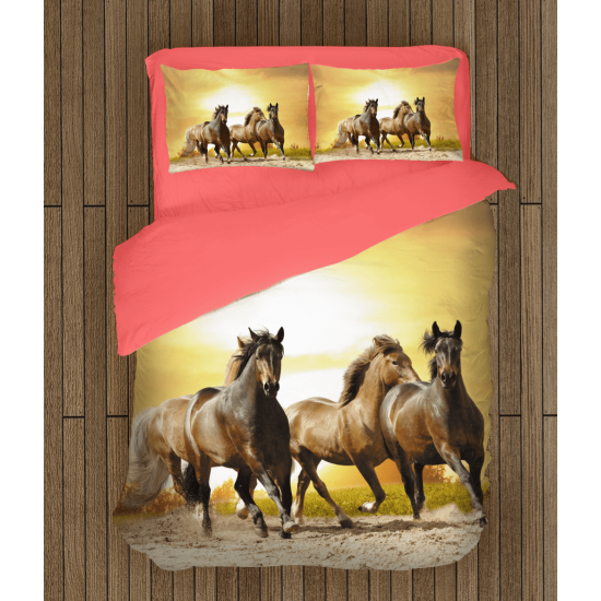 3D povlečení s přikrývkou - Horse Sunset