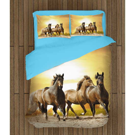 3D povlečení s přikrývkou - Horse Sunset