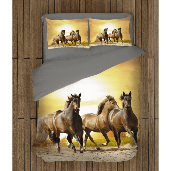 3D povlečení s přikrývkou - Horse Sunset