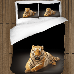 3D povlečení s přikrývkou - Tiger Black