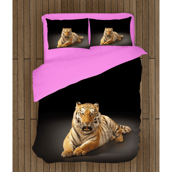 3D povlečení s přikrývkou - Tiger Black