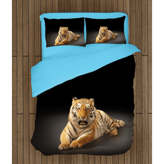 3D povlečení s přikrývkou - Tiger Black