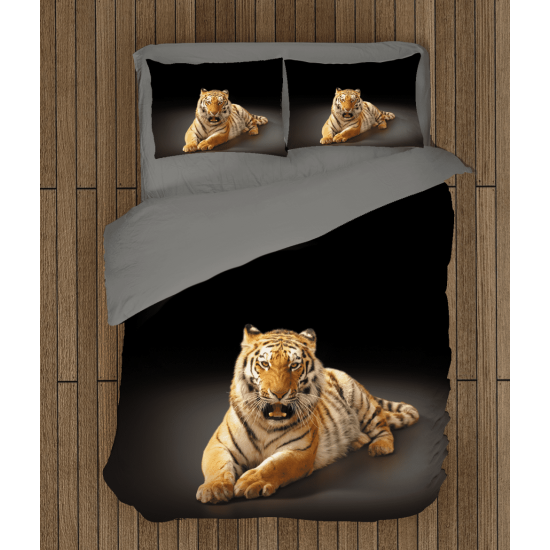 3D povlečení s přikrývkou - Tiger Black