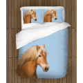 3D povlečení s přikrývkou - Horse Blue