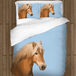 3D povlečení s přikrývkou - Horse Blue