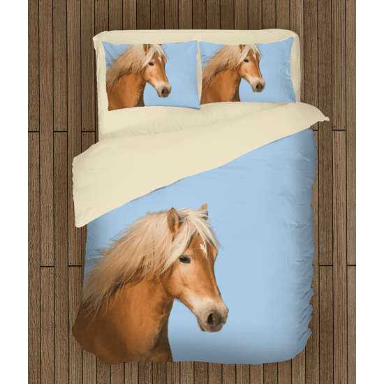 3D povlečení s přikrývkou - Horse Blue