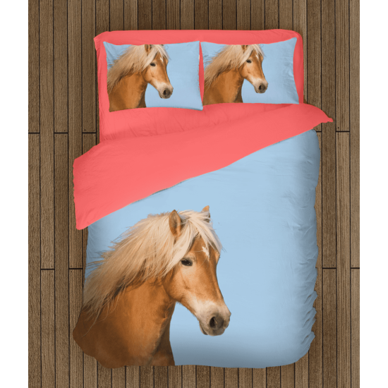 3D povlečení s přikrývkou - Horse Blue