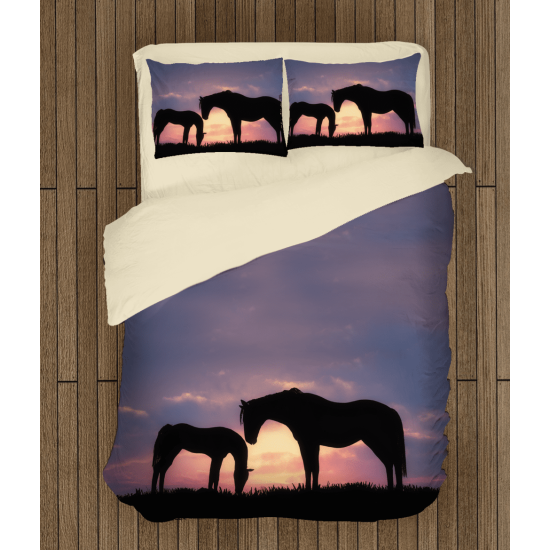 3D povlečení s přikrývkou - Horses