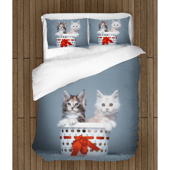3D povlečení s přikrývkou - Cats in Basket