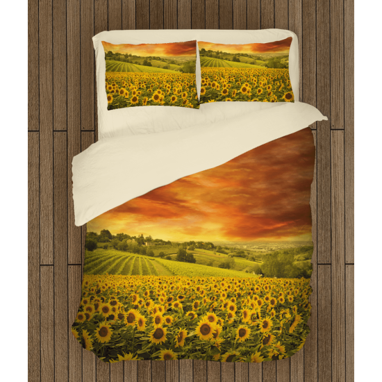 3D povlečení s přikrývkou - Sunflower Field