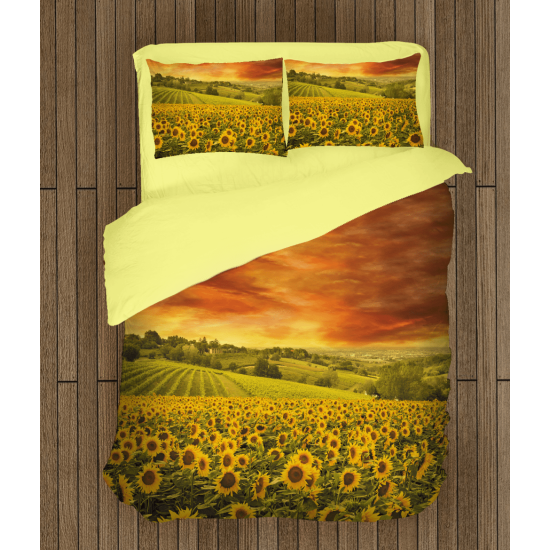 3D povlečení s přikrývkou - Sunflower Field